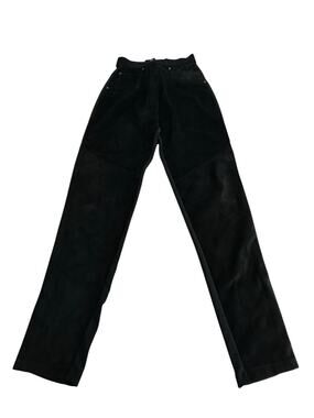 Andrea Isabella Black Leather Front Pants Size 8 XS Stretch Back